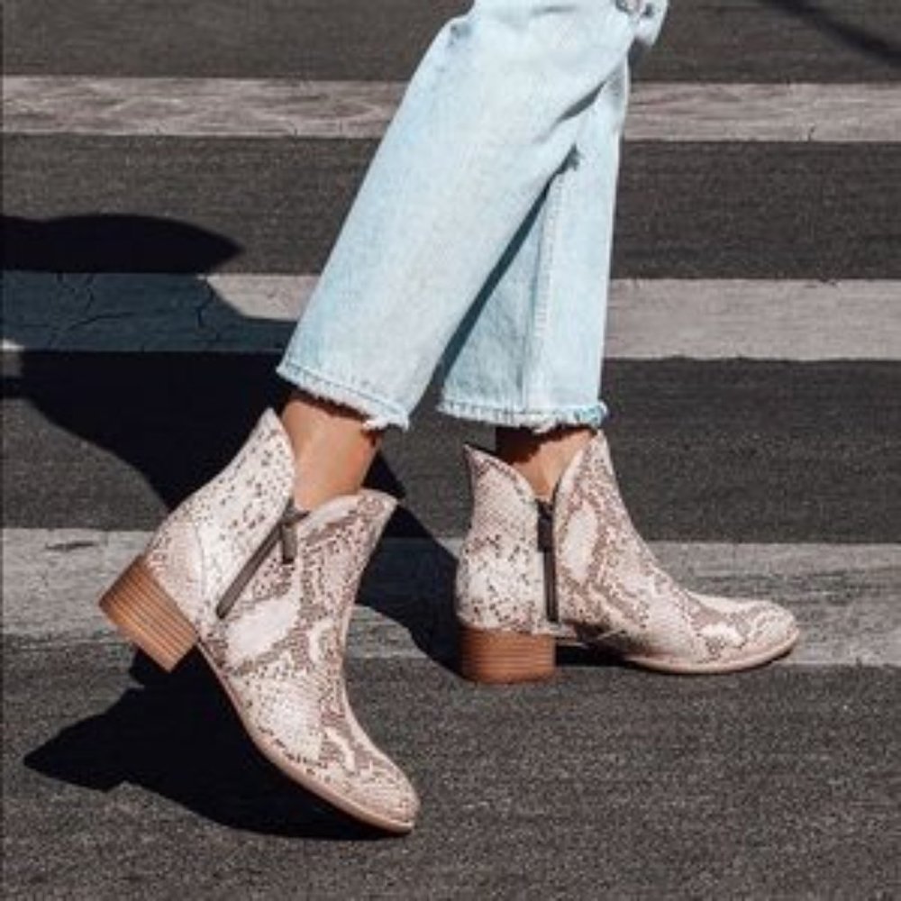 Seychelles Lucky Pennies Snake Ankle Booties